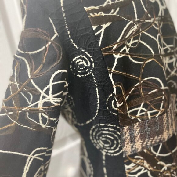 COAT BLAZER RARE Y2K FOREST GRUNGE SCRIBBLE PATTERN YARN RITUAL AESTHETIC R - Picture 7 of 17